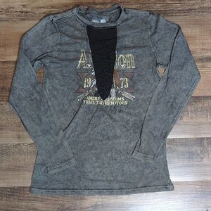 Affliction American Customs Long Sleeve Shirt in Gray Size XL